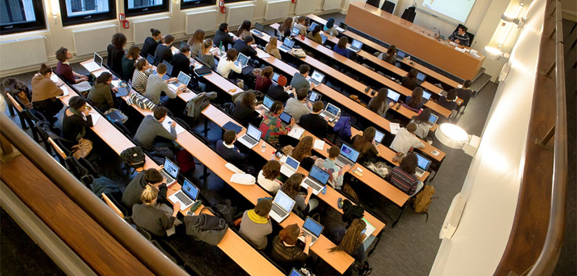 Image of a lecture hall filled with students.
